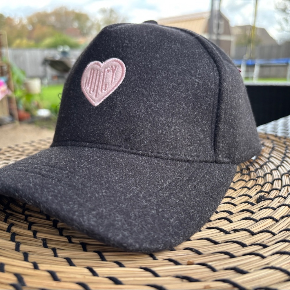 New Juicy Couture baseball cap hat black wool like